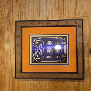 13x15 Clemson Framed National Championship Record